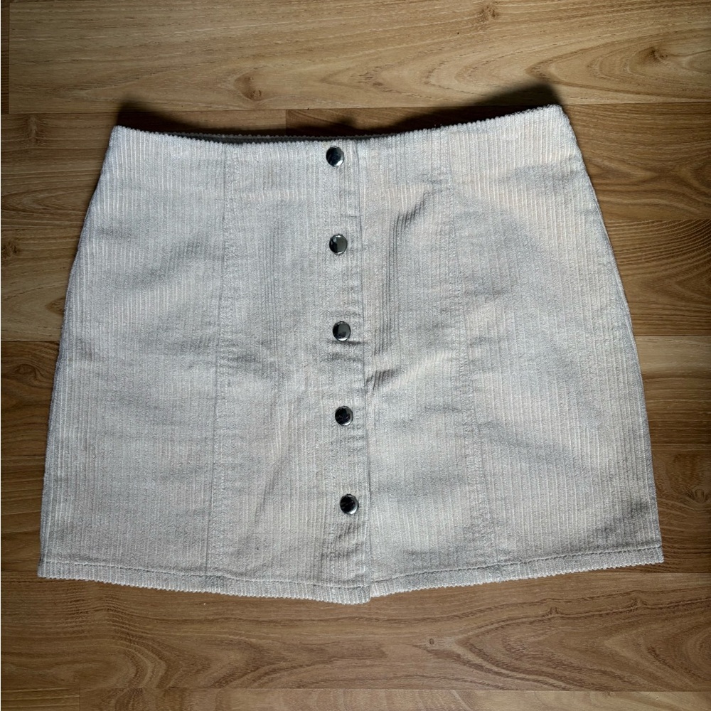 Forever 21 Cream Button-Down Pencil Skirt